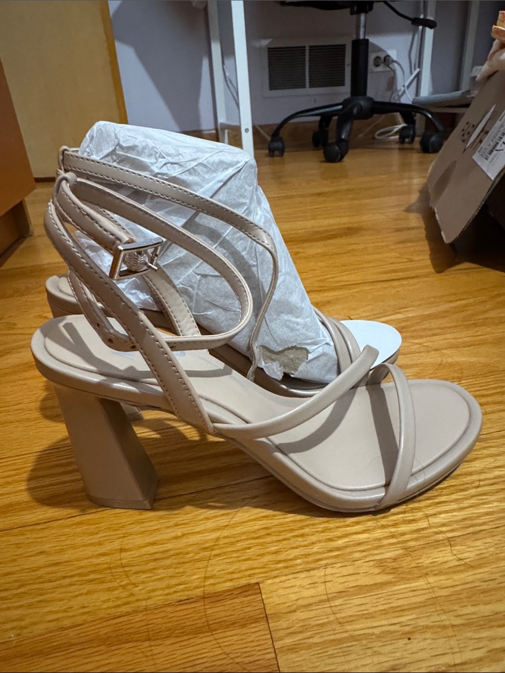 Mix No. 6 Nude Strappy Block Heel Sandals